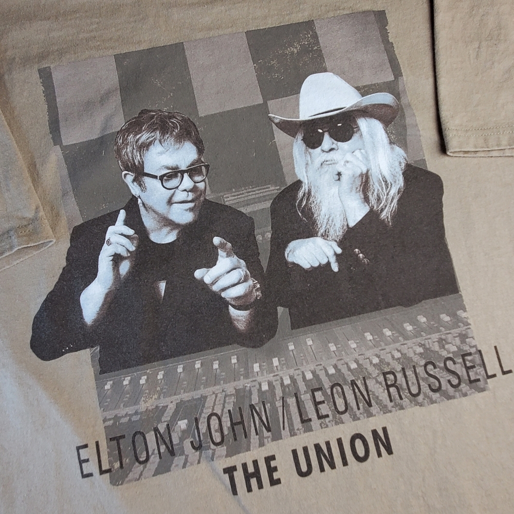 2010 Elton John & Leon Russell Union Concert Shirt sz Large
